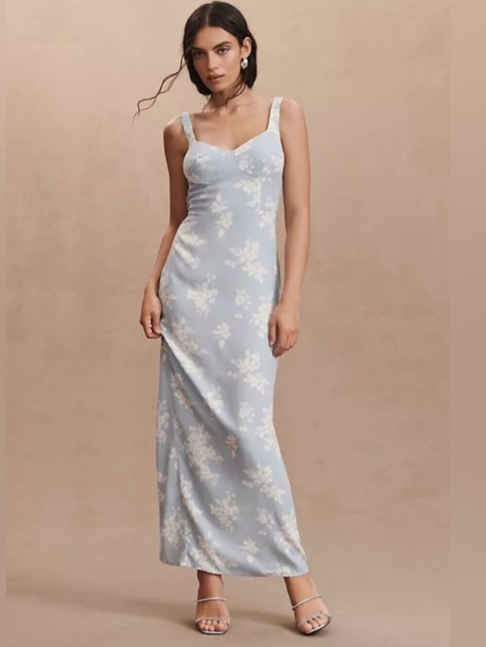 Reformation Light Blue Floral Maxi Dress